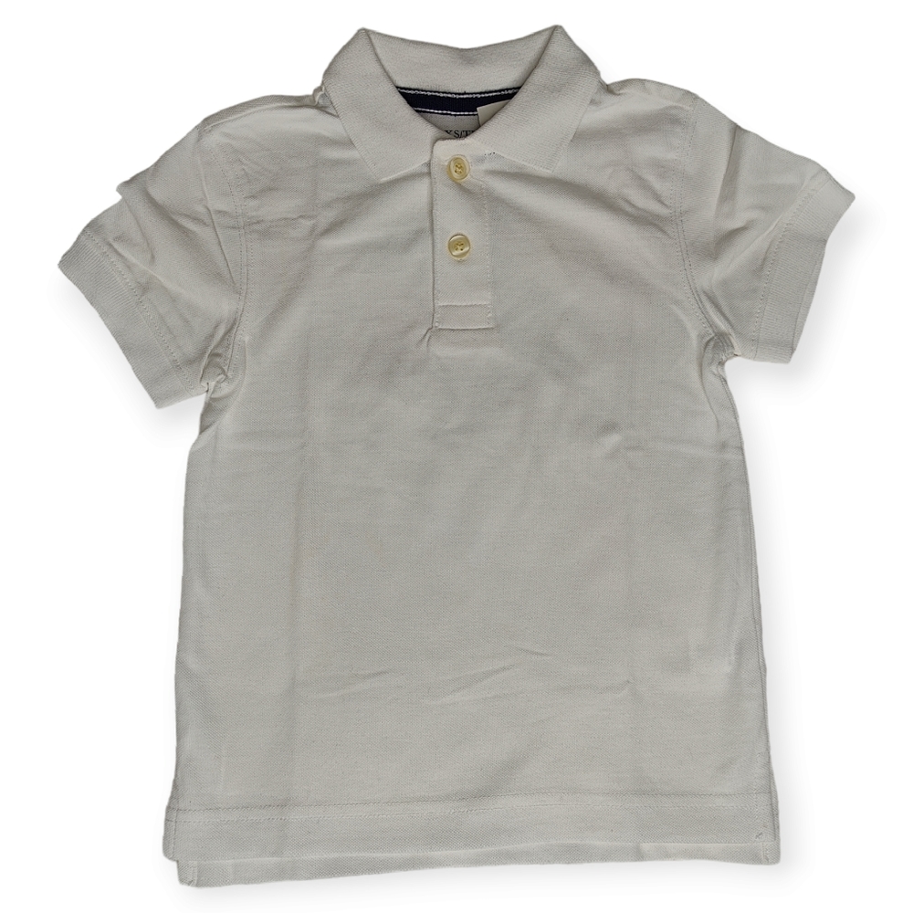 ⭐ The Children's Place Polo Shirt XS 4 White Boys School Uniform New